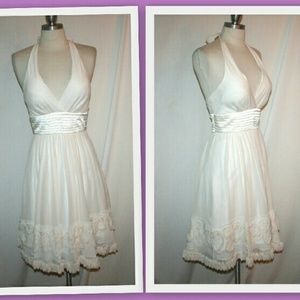 BCBGMAXAZRIA off-white halter dress